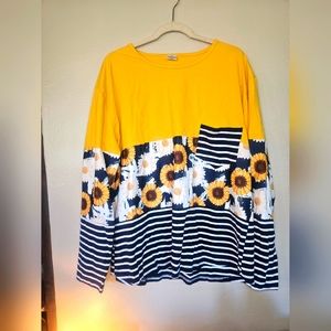 Long Sleeve Sunflower Top